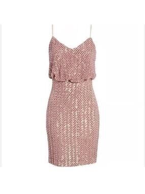Vince camuto pink Sequin Blouson Sheath Dress Size 2 Nwot
